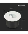 Spot LED encastrable rond 3W Ø7,5cm pour escaliers - 270lm, 4000K, blanc, trou : Ø6,2 cm