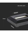 2W LED trapverlichting - Zwart, opbouw, IP65 binnen/buiten, 230V