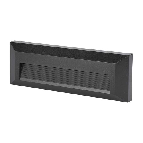 Luminaire d'escalier LED 3W - IP65, noir, rectangulaire, 4000K, 110lm