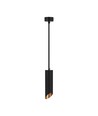 Suspension GU10 en aluminium noir, Ø5,5cm - 30cm de long, IP20 intérieur, sans source lumineuse