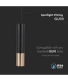 V-Tac GU10 zwart/goud hanglamp - Ø6x30cm, GU10