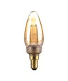 E14 2W LED Art Filament kronljus - Amber glas, 1800K, varmvit, 65lm