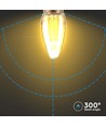 E14 2W LED Art Filament kronljus - Amber glas, 1800K, varmvit, 65lm
