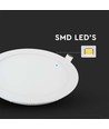 Panneau LED encastrable 12W Ø17cm - 4000K, Coupe : Ø15,5 cm, Dim : Ø17 cm, bord blanc, flicker free