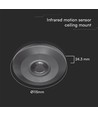 V-Tac détecteur de mouvement LED pour montage en surface - Compatible LED, noir, infrarouge PIR, IP20 intérieur