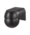 Détecteur mural PIR avec tête orientable, IP44 - 180 degrés, portée 12m, noir, extérieur et intérieur