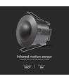 PIR plafondsensor - volledig zwart, max: 500W LED