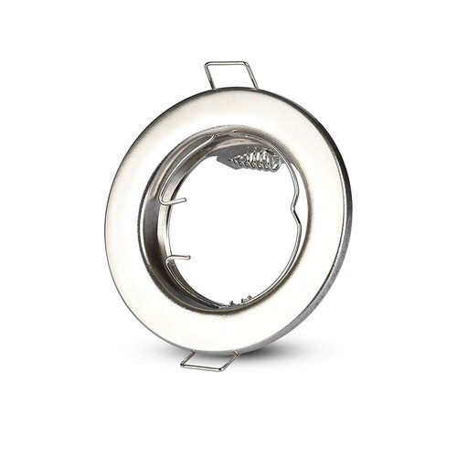 2 stk. GU10 downlight kit - Rund, satin nikkel, hul: Ø6,5 cm, mål: Ø8 cm