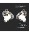 Lot de 2 kits downlight GU10 - Rond, nickel satiné, perçage : Ø6,5 cm, dimensions : Ø8 cm