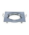 2 stk. GU10 indbygningsspot - Krom, firkantet, hul: 70x70 mm, mål: 82x82 mm, max 35W