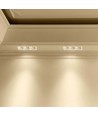 Spot encastrable en plâtre pour 3x GU10 - Blanc, rectangulaire, sans source lumineuse