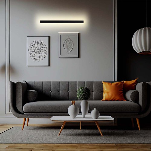 Applique murale linéaire LED 20W, 101cm - IP65, 4000K, anthracite, 1010x60x50mm