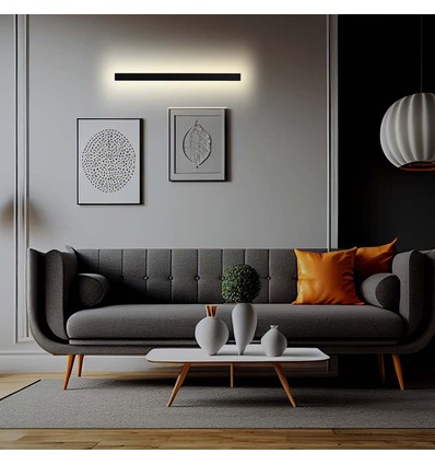 Applique murale linéaire LED 20W, 101cm - IP65, 4000K, anthracite, 1010x60x50mm