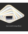 150W LED Smart loftslampe med 3D effekt - 50x50cm, CCT, dæmpbar, inkl. fjernbetjening