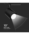 35W 3-fase spanningsrail spot - 3000lm, 24 graden, zwart, 3000K, IP20, 4-fase tracklight