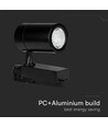 35W 3-fase spanningsrail spot - 3000lm, 24 graden, zwart, 3000K, IP20, 4-fase tracklight