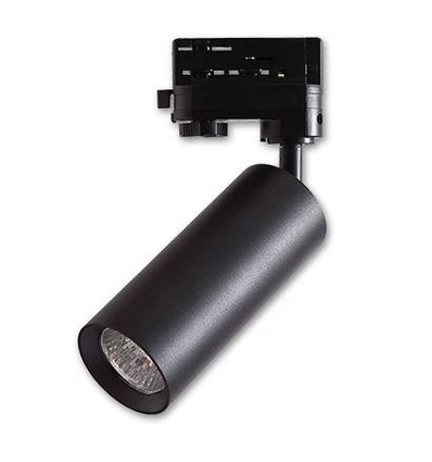 Spot sur rail triphasé GU10 - Noir, compatible avec rails V-Tac/Global, sans source lumineuse
