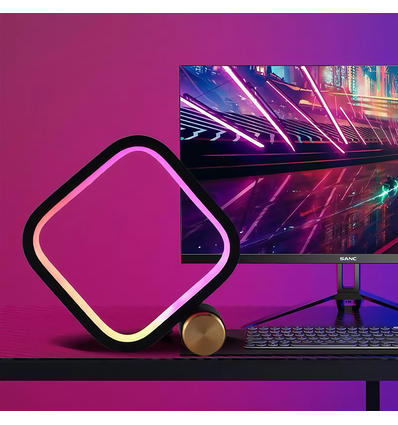 Firkantet RGBIC lampe - 15x15cm, Bluetooth, 5V USB