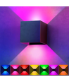 6W CUBIC RGB+CCT vägglampa - IP65, Tuya Smart, svart, fyrkantig, upp/ned, justerbar, inomhus / utomhus, inkl. ljuskälla