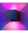 Applique murale 6W CUBIC - IP65, RGB+CCT, Zigbee, noir, carrée, haut/bas, réglable, intérieur / extérieur, avec source lumineuse