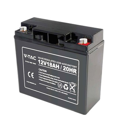12V / 18Ah blybatteri - 180x77x167mm, M5 terminal, ABS kabinett
