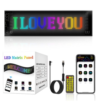 2x Pixel matrix paneel 20x64 - Bluetooth, 5V USB