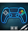 Controller néon enseigne gamepad, lumière LED - Grand modèle 39x27 cm, parfait pour salle de jeu
