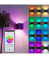 6W CUBIC vägglampa - IP65, RGB+CCT, Zigbee, svart, fyrkantig, upp/ner, justerbar, inomhus / utomhus, inkl. ljuskälla