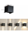 6W CUBIC vägglampa - IP65, RGB+CCT, Zigbee, svart, fyrkantig, upp/ner, justerbar, inomhus / utomhus, inkl. ljuskälla