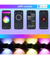 6W CUBIC RGB+CCT væglampe - IP65, Tuya Smart, sort, firkantet, op/ned, justerbar, inde / ude, inkl. lyskilde