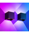 6W CUBIC RGB+CCT væglampe - IP65, Tuya Smart, sort, firkantet, op/ned, justerbar, inde / ude, inkl. lyskilde
