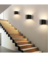 6W Vegglampe - IP65, Rund, RGB+CCT, Zigbee, sort, opp/ned, justerbar, inne / ute, inkl. lyskilde