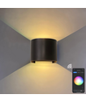 6W Væglampe - IP65, Rund, RGB+CCT, Zigbee, sort, op/ned, justerbar, inde / ude, inkl. lyskilde