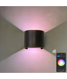 6W Væglampe - IP65, Rund, RGB+CCT, Zigbee, sort, op/ned, justerbar, inde / ude, inkl. lyskilde