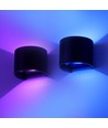 Applique 6W, compatible Hue - IP65, Ronde, RGB+CCT, Zigbee, noir, haut/bas, ajustable, intérieur/extérieur, source incluse