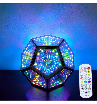 Infinity mirror light - RGBW, 9W, USB-anslutning, inkl. fjärrkontroll