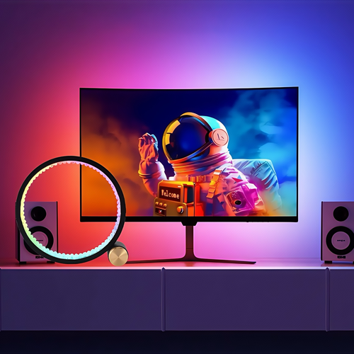 Slimme Cirkel RGBIC lamp - Ø20cm, Bluetooth, 5V USB