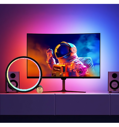 Slimme Cirkel RGBIC lamp - Ø20cm, Bluetooth, 5V USB