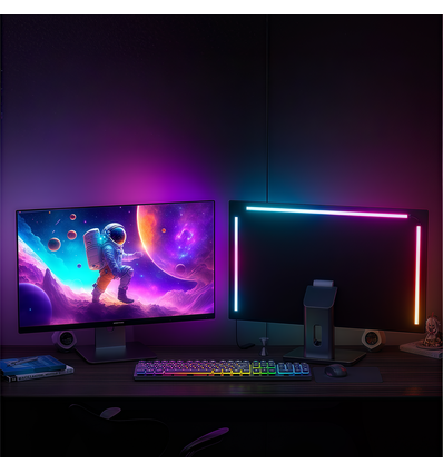 PC Sync LED strip 24" skærm 3 sider - RGBIC, USB, 60 LED/m