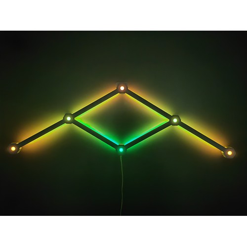 6 stuks Hexa-Light RGBIC complete set - Wandmontage, Bluetooth app, USB