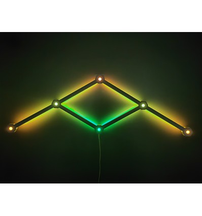 6 stk. Hexa-Light RGBIC komplet sæt - Vægmonteret, Bluetooth app, USB