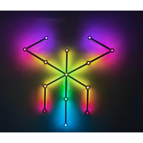 Hexa-Light RGBIC komplett set - 9 ljusskenor, väggmonterad, Bluetooth-app, USB