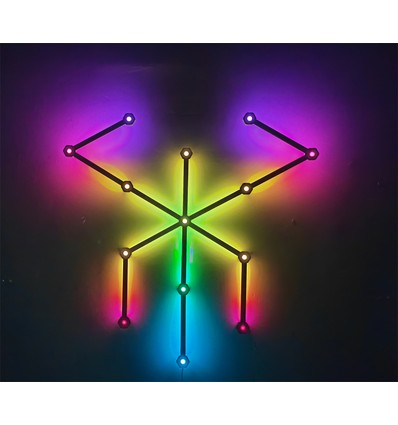 Kit complet Hexa-Light RGBIC - 9 barres lumineuses, montage mural, application Bluetooth, USB