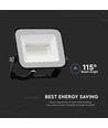 20W LED breedstraler - Samsung LED chip, IP65, zwarte behuizing, 4000K, buiten