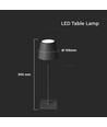 Outlet: V-Tac opladelig bordlampe - Sort, IP20, touch dæmpbar, model mini