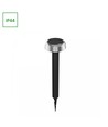 2,5W Solcelle hagelampe med spyd - 3-trinns dimbar, USB-C, IP44 utendørs, sort