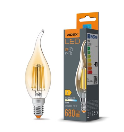 E14 6W LED kertepære med flammeeffekt - 680lm, 2200K, 360 grader, flicker free, erstatter 52W