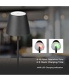 Outlet: V-Tac opladelig bordlampe - Sort, IP20, touch dæmpbar, model mini