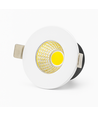 2W Ø3,8cm Focu38 möbelspotlight infälld RA92 - 12V DC, Hål: Ø3,5 cm, Mått: Ø3,8 cm, Mattvit