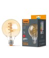 Ampoule LED E27 4W dimmable - G95, filament spirale, verre ambre, 2200K, flicker free